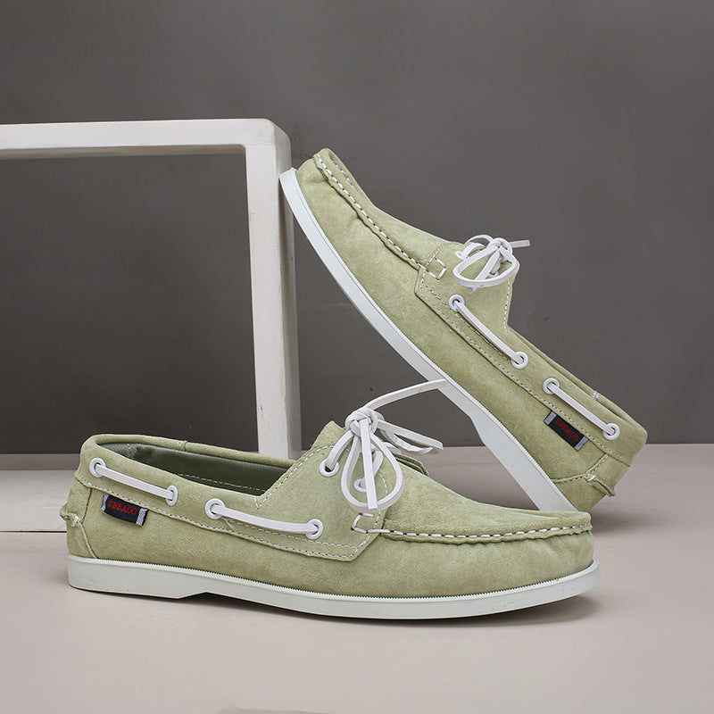 Original single sailboat shoes men's genuine leather fashion breathable thin handmade shoes mencasualeasiest for match pigskin thin bottomlow ankle shoes