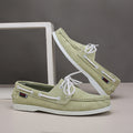 Original single sailboat shoes men's genuine leather fashion breathable thin handmade shoes mencasualeasiest for match pigskin thin bottomlow ankle shoes