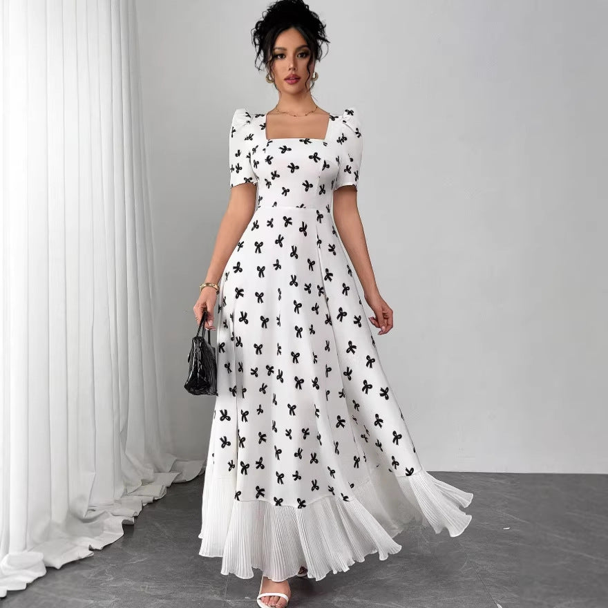 european and american cross-border new french polka dot bodycon dress