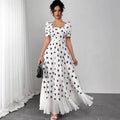 european and american cross-border new french polka dot bodycon dress