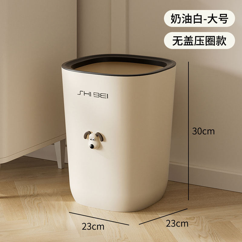 Trash can for homecute high-looking bucket bedroom cream style creative sanitary bucket living room pressure ring with lid push-type