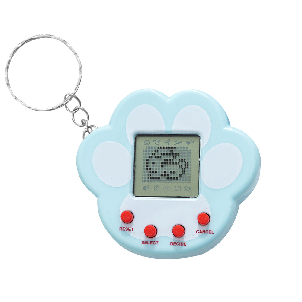 cartoon cat paw game console toy - cute & creative mini electronic pet machine keychain charm for kids