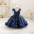 New children's tulle dress birthday party evening gown diamond mesh princess dress diamond kids formal dress 140cm and under
