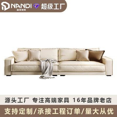 Foshan furniture factory: custom baxter budapest sectional sofa - italian-inspired light luxury living room set for small spaces