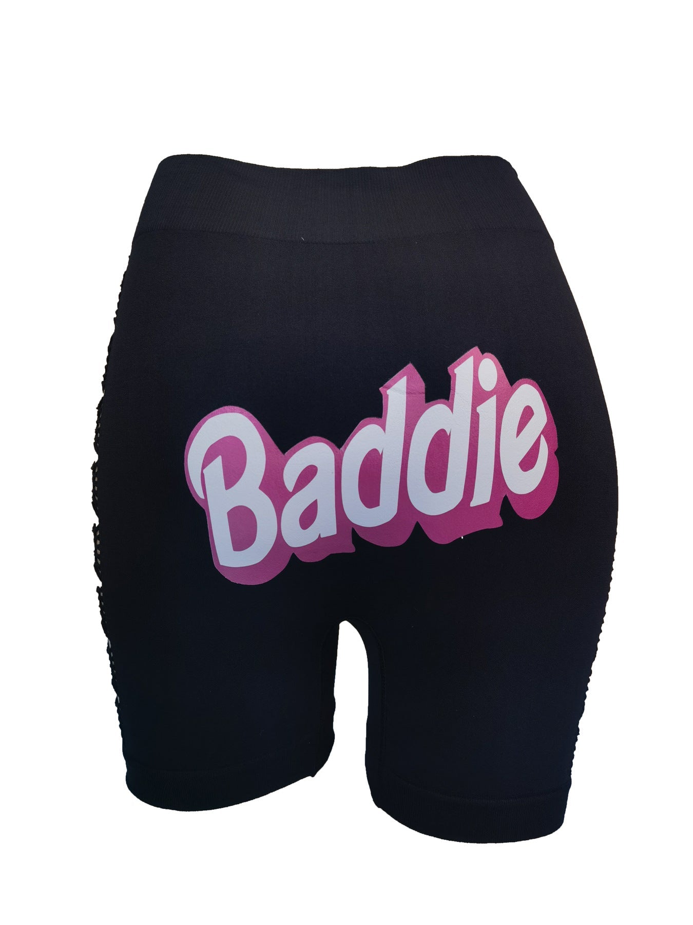 Cross-border hot-selling printed hollowed-out sexy yoga pants, women's fitness sports tight boxer shorts