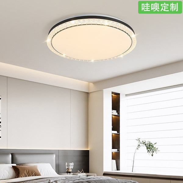 [Wow] Italian light luxury ceiling lamp modern simple new high-end ice crystal lampshade edge design master bedroom lamp