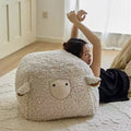 Sheep stool lazy sofa lazy shoe changing stool footrest plaid soft stool kids doll housewarming gift
