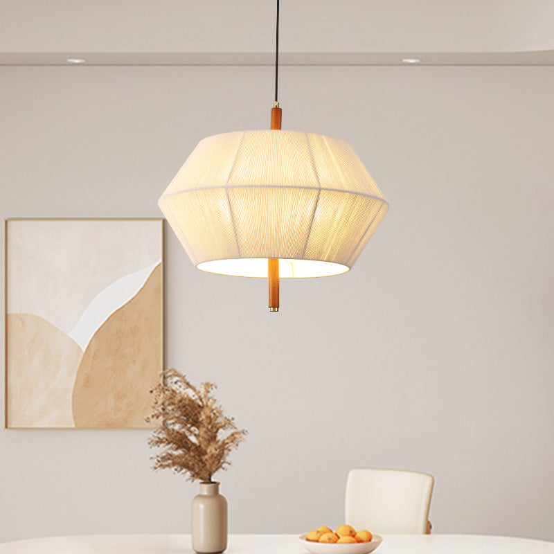 Wabi-sabi retro cotton and linen chandelier Japanese-style homestay hotel tea room study walnut color restaurant Shimadai lamps