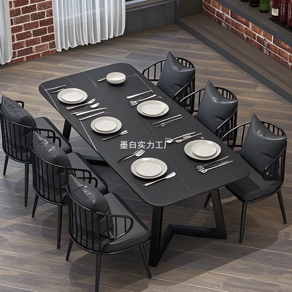 Bar booth wrought iron sofa milk tea shop Qingba commercial cafe restaurant container industrial style table and chair combination