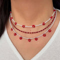 Flower beaded necklace wholesale european and american cross-border autumn and winter accessories multi-layered niche stylish women's rice bead sweater chain