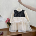 Girls' dress:  autumn new collection - baby girl hepburn style chic sundress birthday gift two-piece sweet outfit