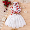 girls' sleeveless flounced fluffy gauze princess dress
