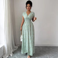 new french-style v-neck summer slim-fit dress