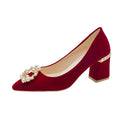 Chinese xiuhe wedding shoes for women 2024 new arrival wedding dress shoes thick heel non-tiring red engagement shoes bridal shoes
