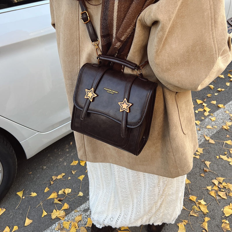 New Star Fashion College Style Multifunctional Solid Color Vintage Student School Bag Portable Travel Backpack Women's Bag