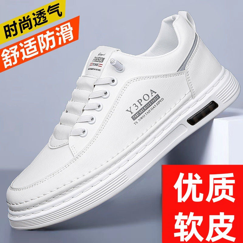 Special offer men's hand-stitched leather shoes men's shoes heightening soft bottom white shoes thick solecasual shoes wholesale dropshipping