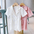 new girls' summer dress - lightweight korean style, slimming, elegant blazer dress for toddler and young girls, princess style