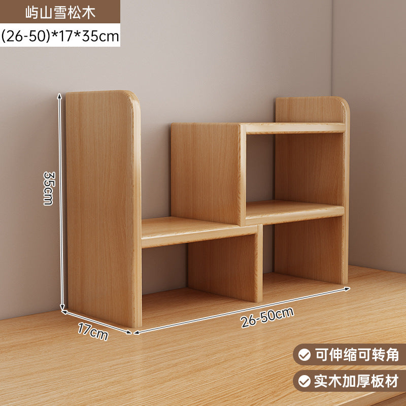 Solid wood core desktop bookshelf dormitory desktop storage office station storage simple corner multi-layer telescopic bookcase