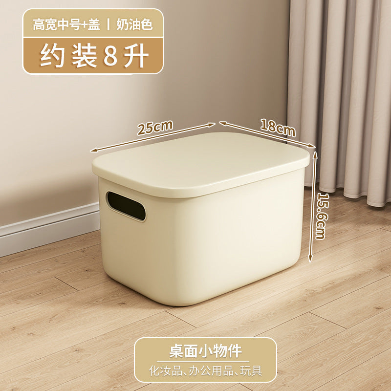 Cream Wind Storage Box Desktop Stationery Sundries Basket Toy Snack Organizing Box Portable Plastic Storage Box Wholesale
