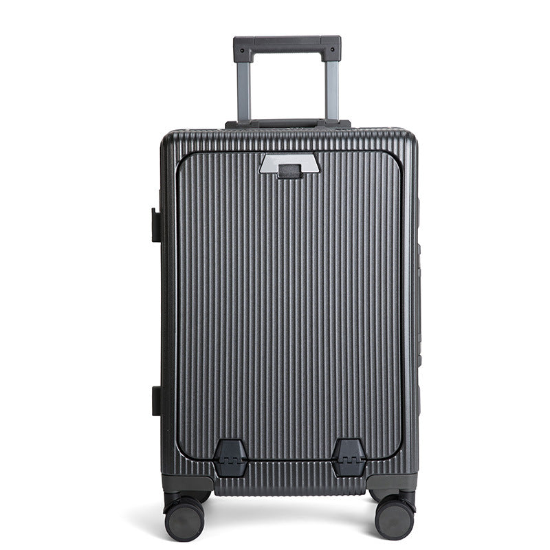 Front open aluminum frame suitcase 24 trolley case universal wheel travel bag 20 inch boarding case high value password box