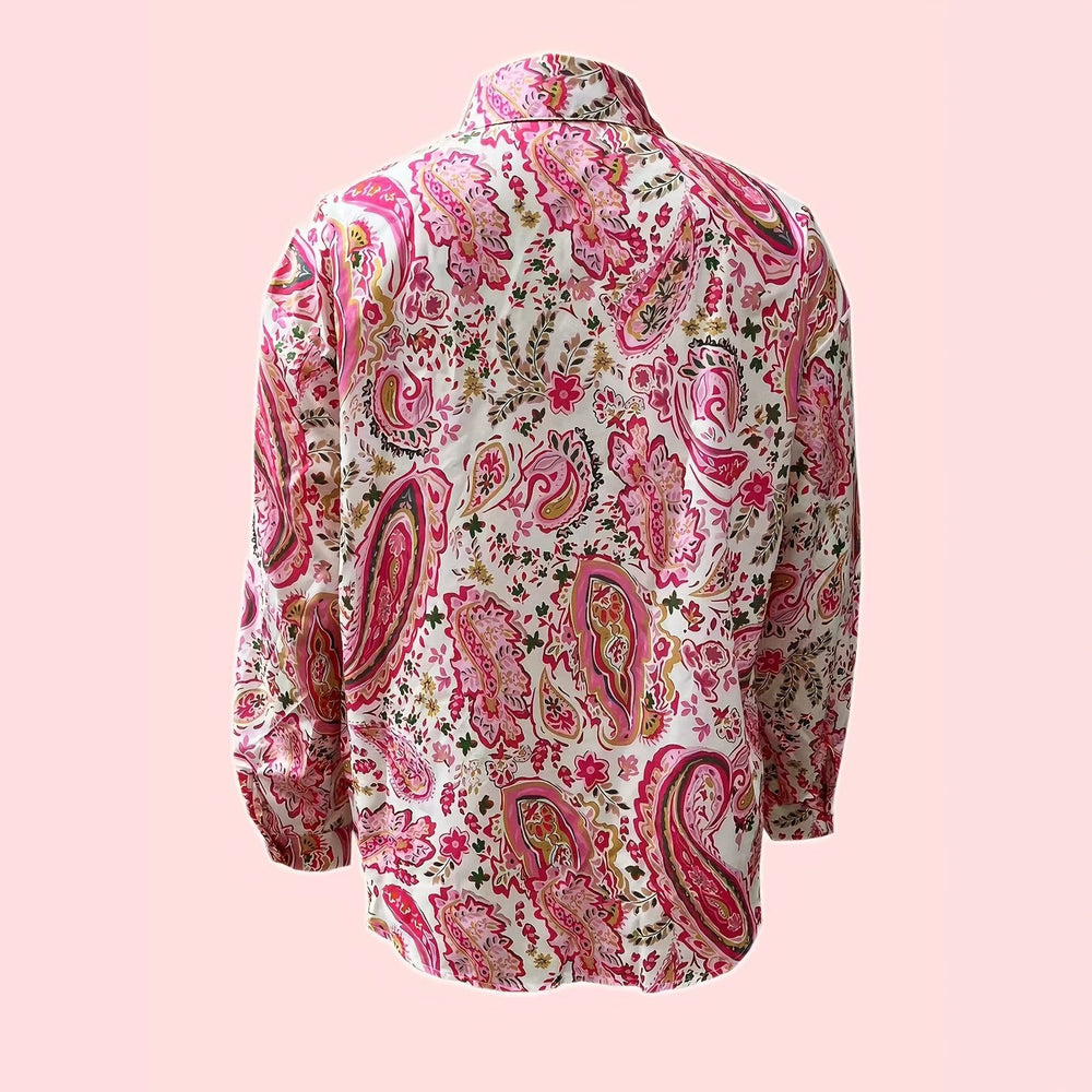 wholesale women's long-sleeved shirts, trendy all-season shirts with popular cross-border print designs, dropshipping available