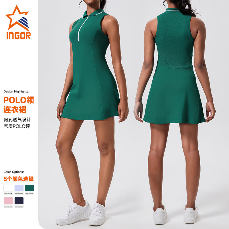 tennis skirt, fitness running, short-sleeved, high-waisted, outdoor badminton, golf sports skirt, shipped within 48 hours