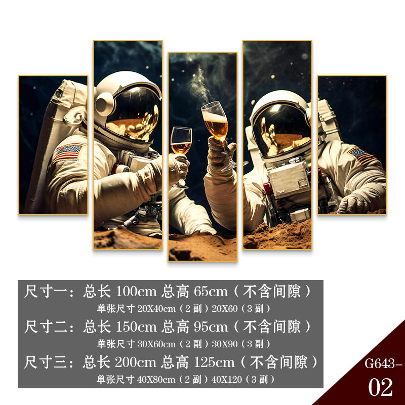 Bar wall decoration painting astronauts astronauts KTV background wall hanging painting Qingba pub nightclub box mural