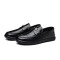 Men's genuine leather shoes - new trendy fashion business dress shoes - summer slip-on loafers - casual leather shoes