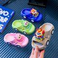 Shiny light-up slippers - kids' cartoon anti-slip slides - boys' home superhero soft sole baby summer slippers