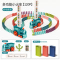 Domino electric train - educational toy for boys, automatic dispensing, music car, building blocks, assembled toy for girls