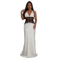 C7546 cross-border   fashion women's sexy lace v-neck patchwork backless dress