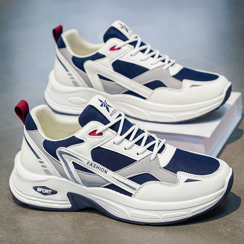 Men's athletic shoes - 2026 new summer collection - breathable mesh sneakers for men - thick-soled running shoes - dad shoes for students