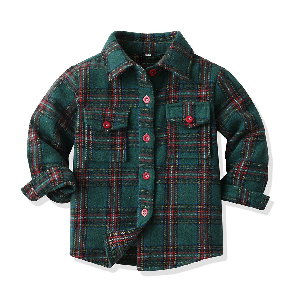 Export children's clothing boys multi-color patchwork plaid shirt long sleeves preppy style autumnew arrivalspring & fallkidstops