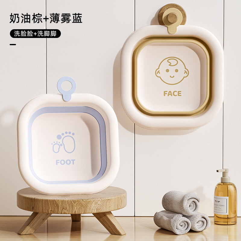Baby foldable wash basin set - 3 piece portable washbasin for newborns and toddlers