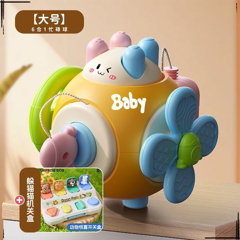 Baby busy ball hand catching ball 1-2 years old 3 baby busy board house hexahedron Montessori early education educational children's toys