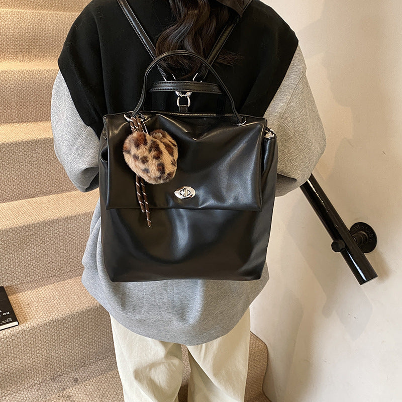 Student class backpack women's 2025 winter new ins trendy fashion student bag high-end versatile women's bag