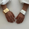 Wide opening bracelet wholesale fashion cross-border jewelry new stylish exaggerated niche style bracelet women's metal texture jewelry