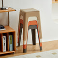 Extra thick plastic stool thickenedfor homemoderncasual living room stackable long sitting plaid chair tall round stool bench