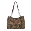 High-end, large-capacity women's tote bag - stylish leopard print handbag, minimalist and versatile shoulder bag, commuter underarm bag