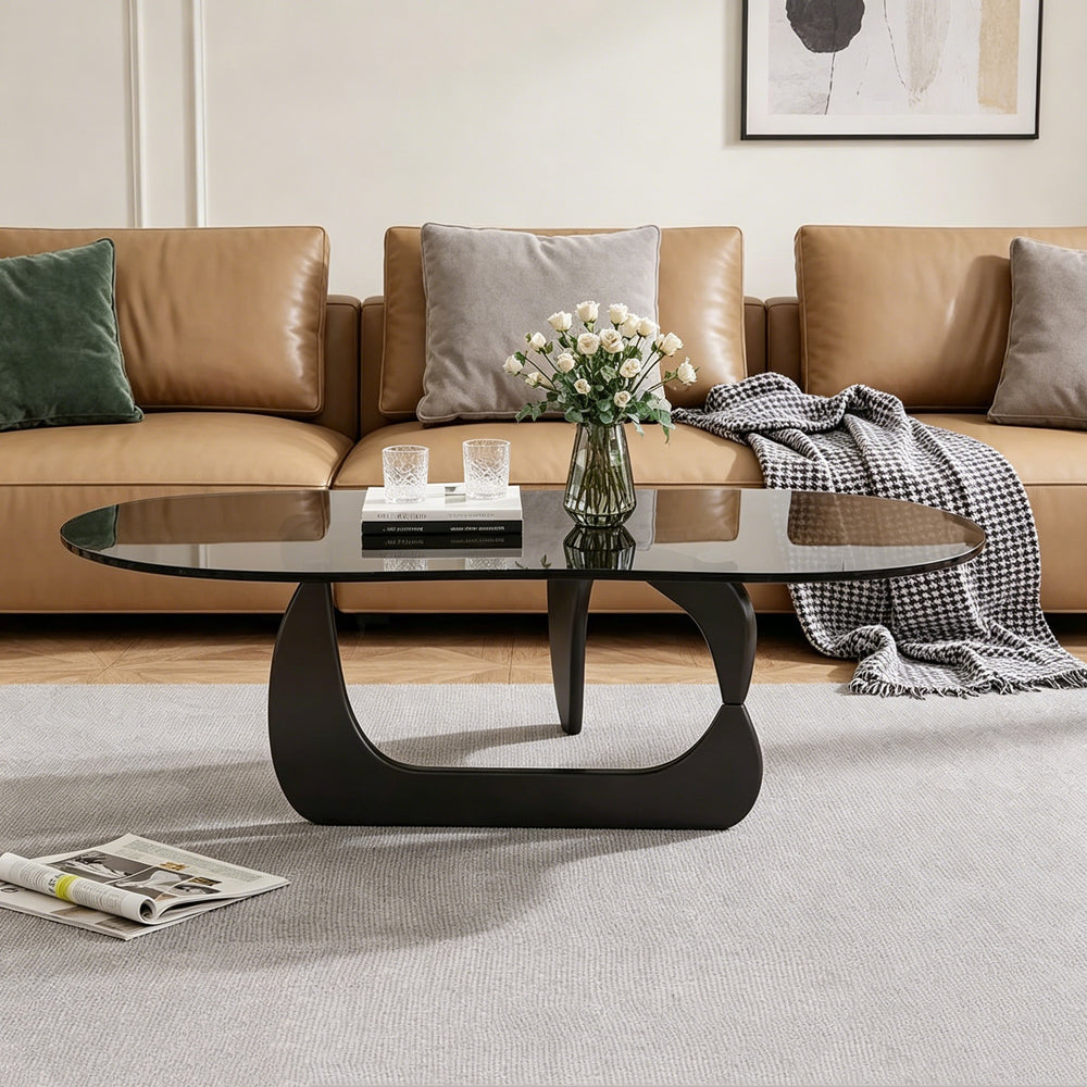 Internet celebrity designer yaguchi yu glass coffee table living room accessible luxury small apartment for home creative classy sofa side table
