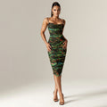 European and american style women's summer  new fashion spaghetti strap printed backless ruched bodycon mini dress wholesale