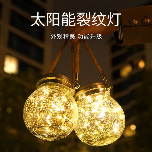Spot Solar Crack Can Light Outdoor Decoration Bottle Light String LED Waterproof Lantern Balcony Garden Decoration