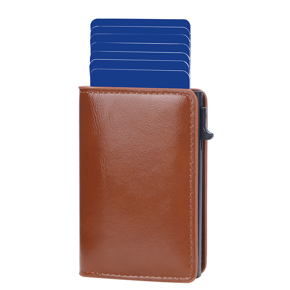 Baellerry's new men's card bag, European and American multi-card space side push aluminum box card cover, anti-theft brush, small card clip wholesale