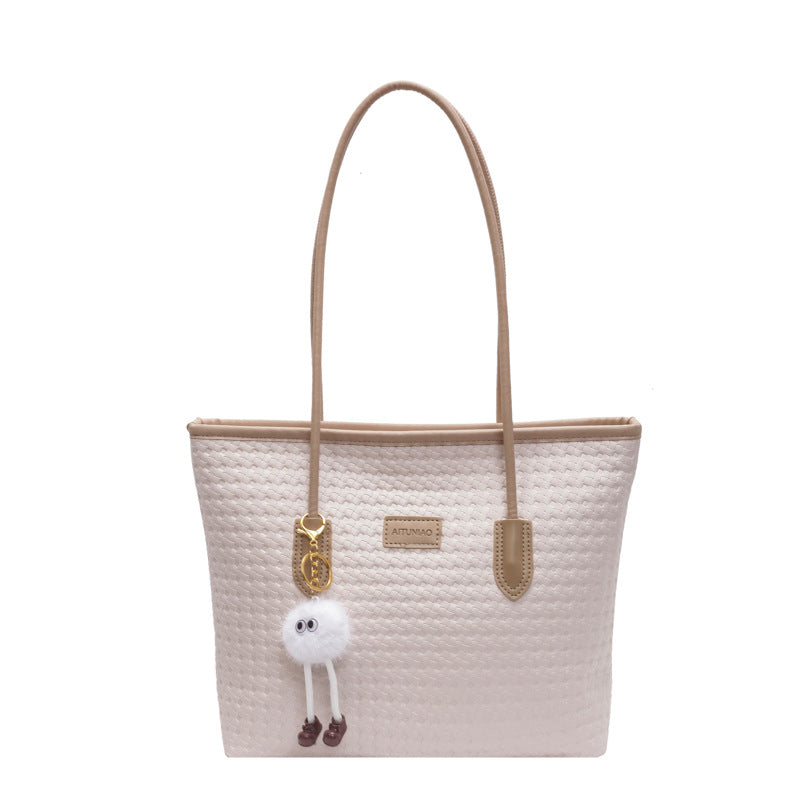 Vintage chic woven women's bag - large capacity, versatile, trendy tote - new spring/summer commute shoulder bag for women