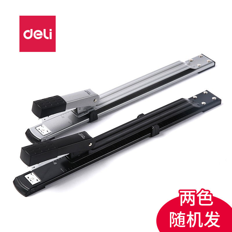 Deli Stationery 0334 Long Arm Stapler Medium Seam Stapler A3 Paper Stapler Riding Nail Stapler Stapler
