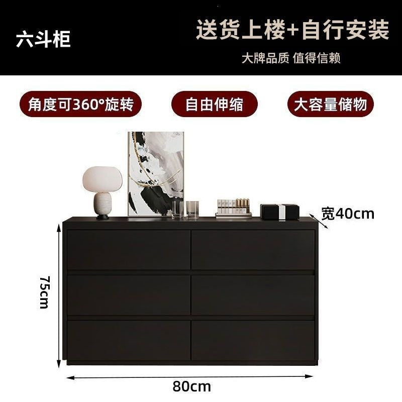Black light luxury vanity table with drawer cabinet - italian-inspired light luxury bedroom bedside storage cabinet - vintage style mid-century makeup table