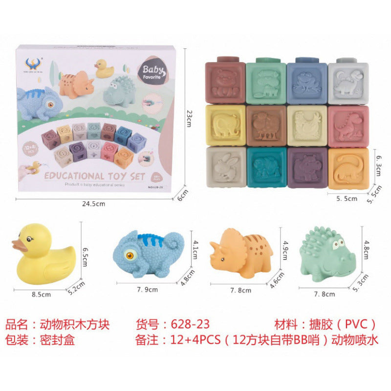 Cross-border  export soft glue water spray dinosaur unicorn marine animal children's bathroom pairing water toy