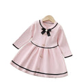Girls' dress  spring new arrival: sweet and stylish knitted pullover dress for baby girls, chanel-inspired