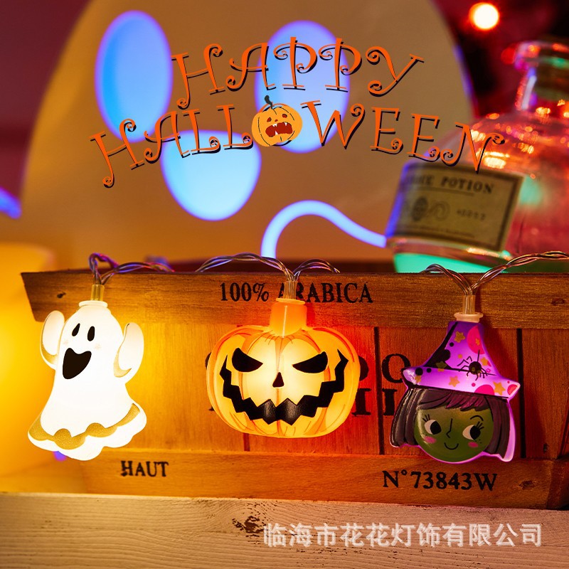 Halloween decorative light string led small battery box colorful lights holiday flash ambient lights pumpkin usb light strip arrangement