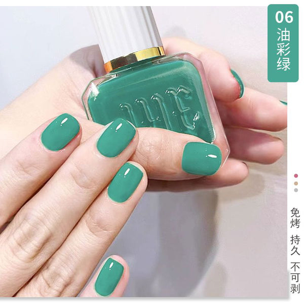 2025 summer new nail polish non-roasting oily non-peeling Internet celebrities white color green fresh fruit green cream yellow